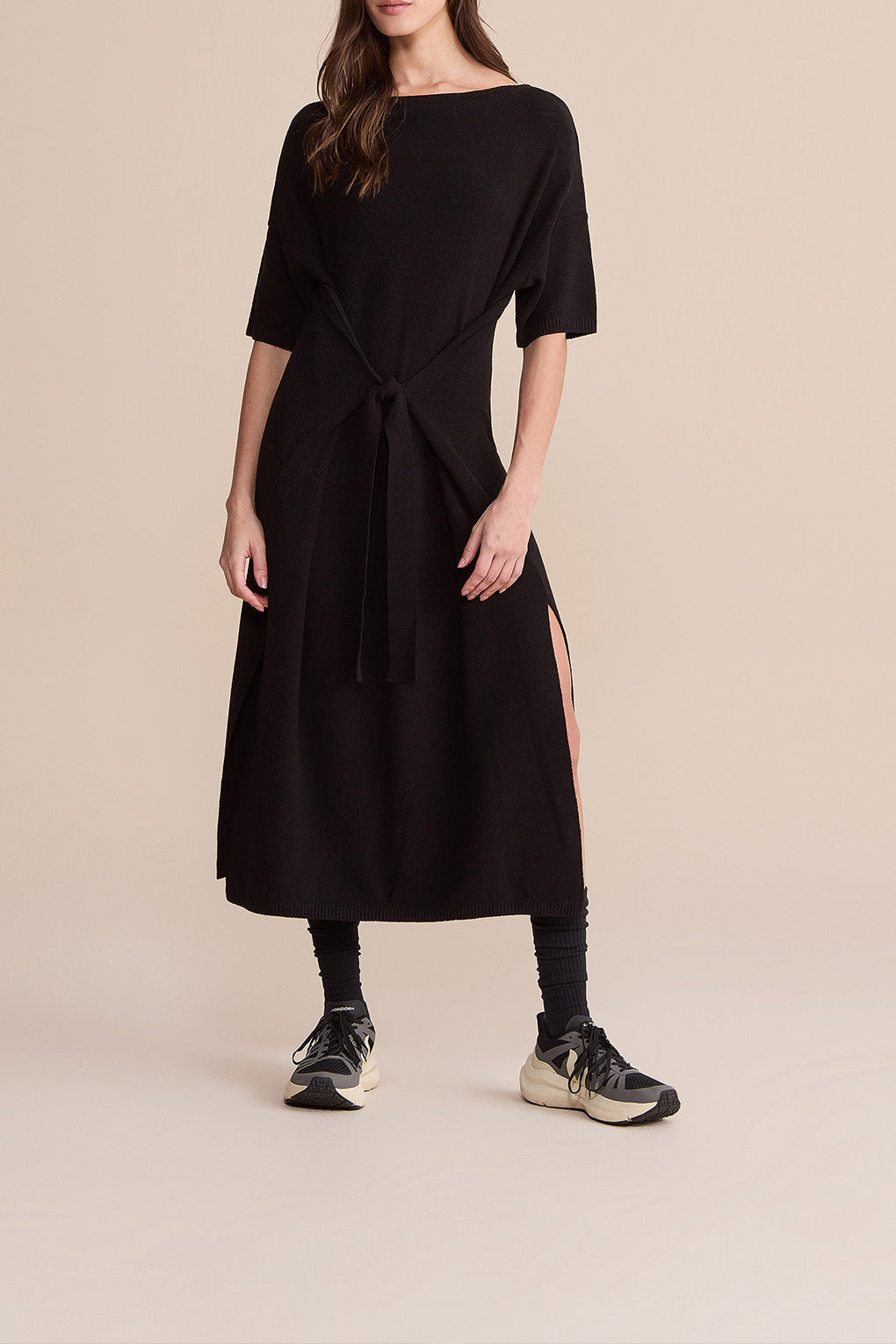 Midi Mesh Stitch Knit Dress