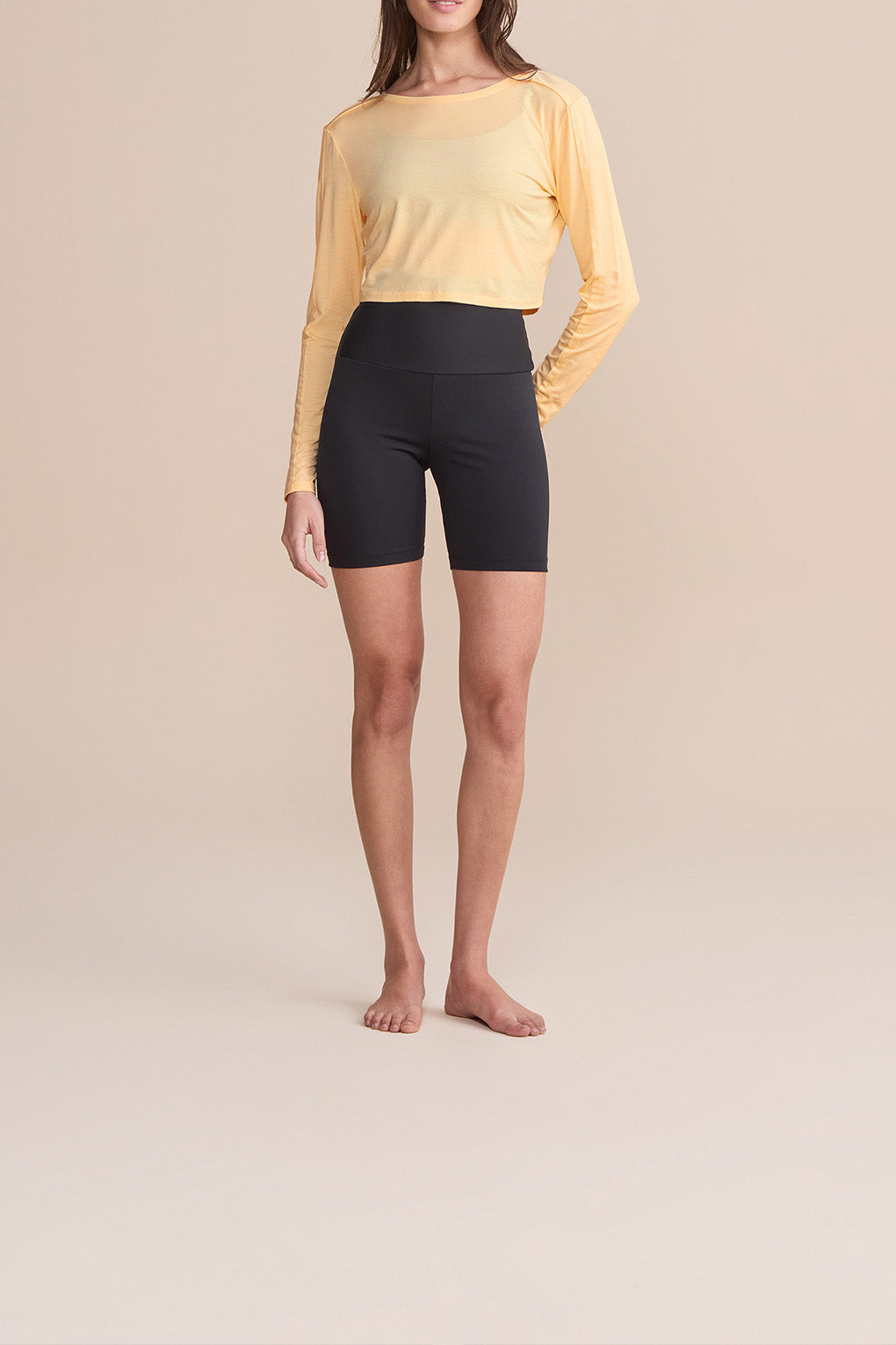 Long Sleeve Cropped Micromodal Blouse