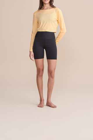 Long Sleeve Cropped Micromodal Blouse