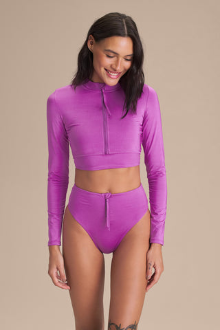 Acqua Zip LS Cropped Top