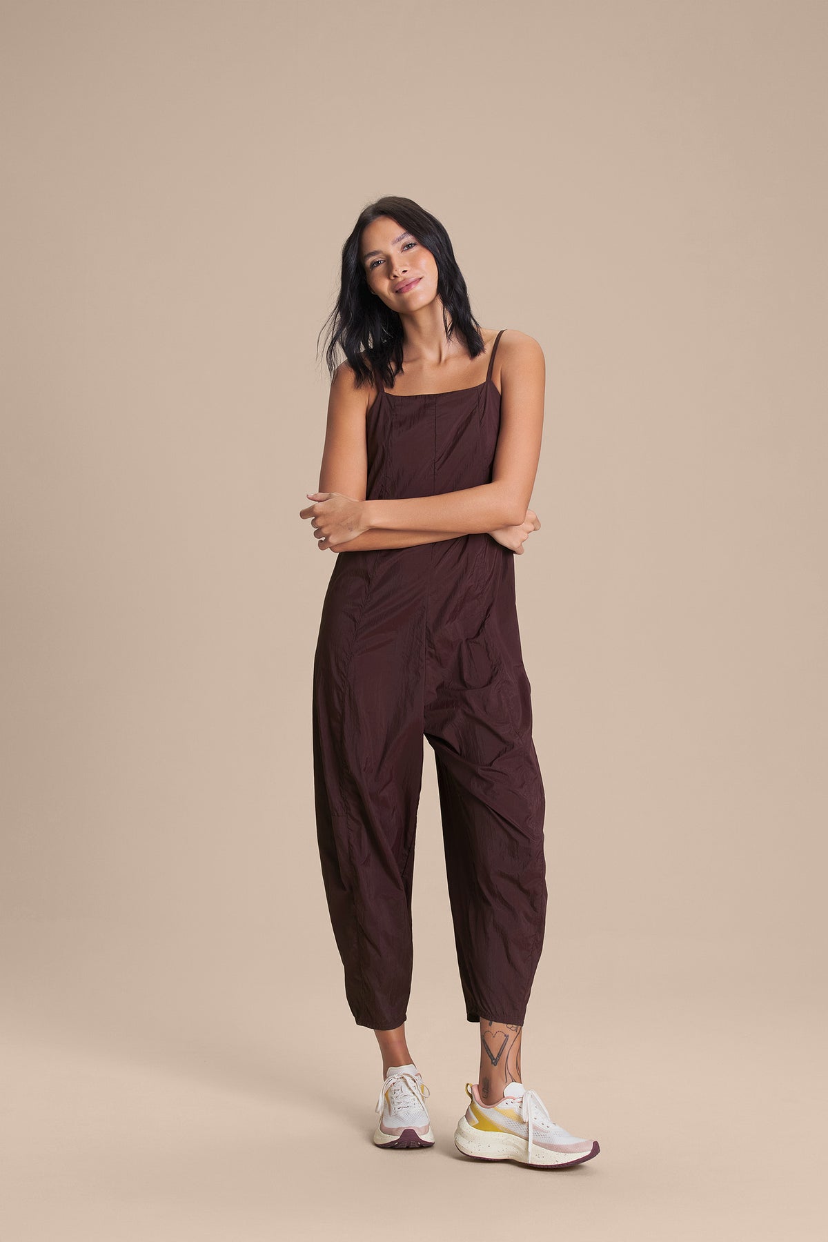 Balloon Nylon Net Jumpsuit
