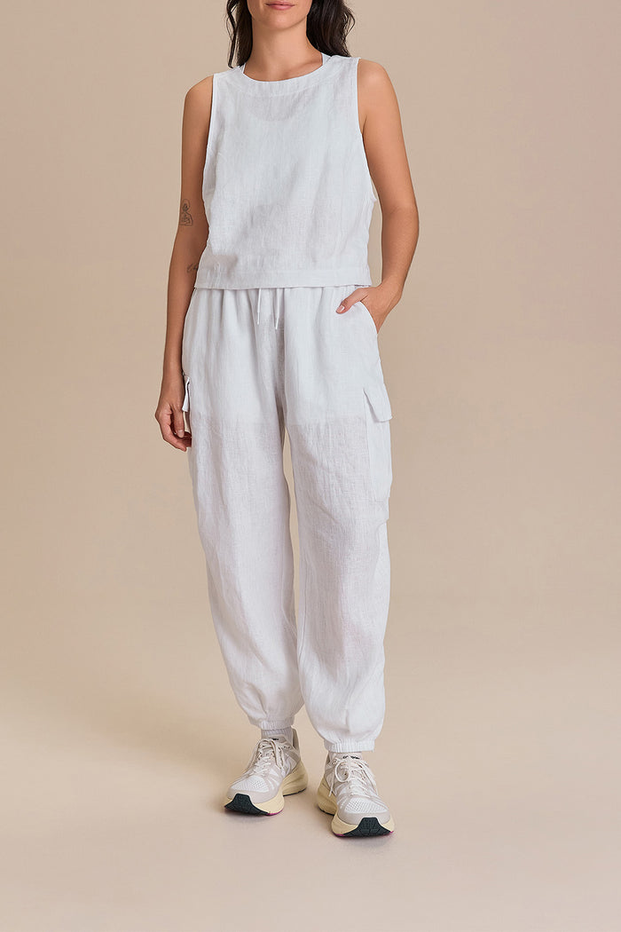 Pure Linen White Tank Top