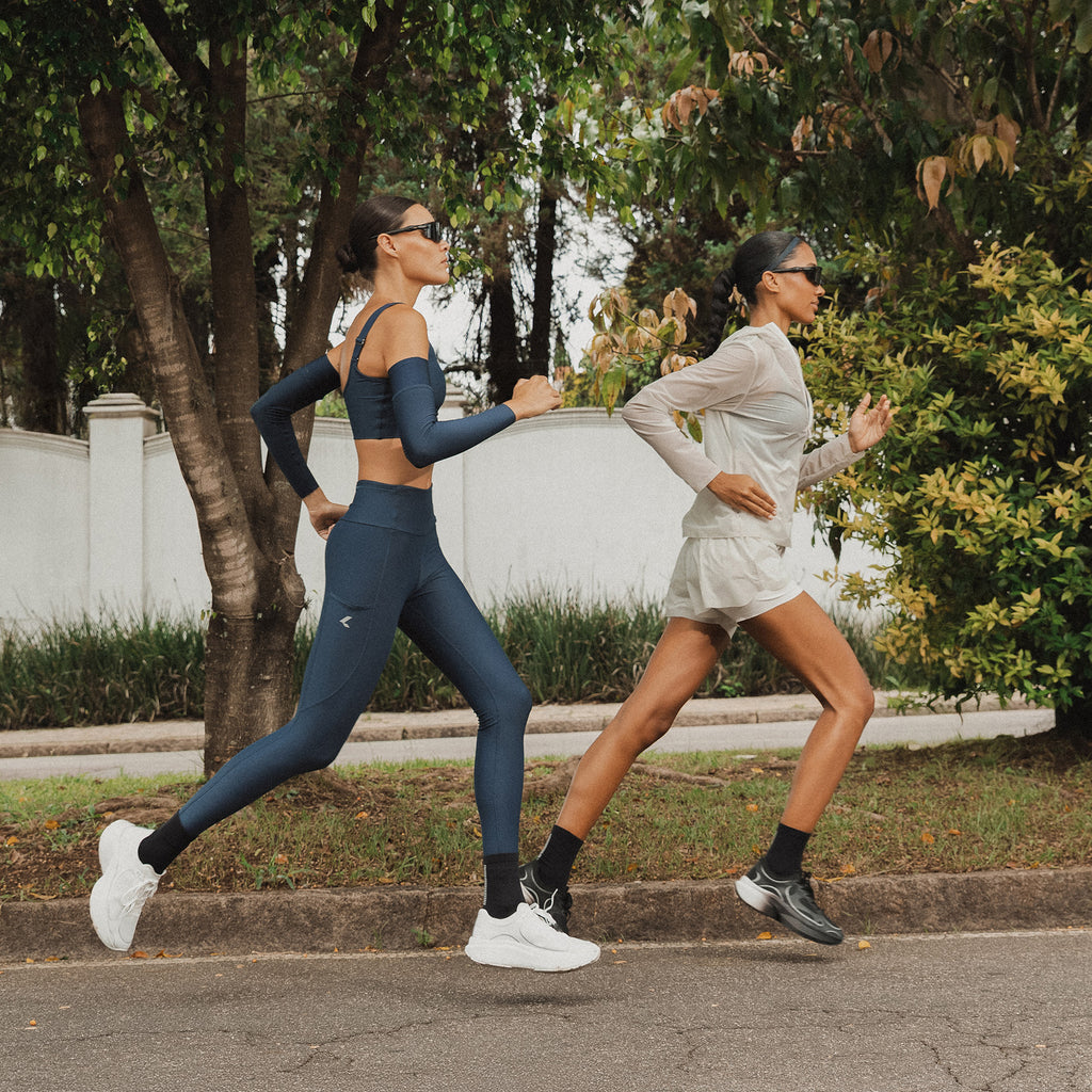 Women wearing leggings while running